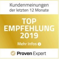 Proven Expert Top Empfehlung 2019